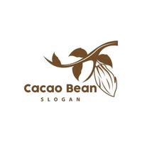 wijnoogst cacao logo, cacao fruit fabriek logo, chocola vector voor bakkerij, abstract lijn kunst chocola ontwerp