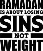 Ramadan is over verliezende zonden niet gewicht. Ramadan citaat vector
