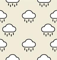 regenachtig wolkenteken en symbool naadloos patroon vector