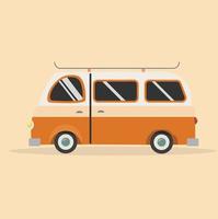 oranje bus, vectorillustratie auto vector