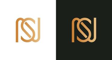 eenvoudig elegant letter ns oneindig logo vector