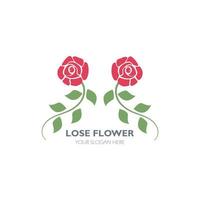 een uniek en opvallende roos bloem logo vector