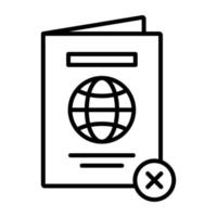 paspoort afgekeurd vector icoon