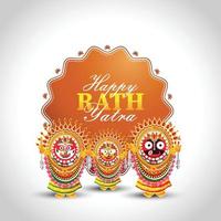 Rath Yatra van Lord Jagannath Balabhadra en Subhadra festival viering achtergrond vector