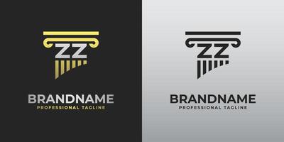 brief z of zz advocaat logo, geschikt voor ieder bedrijf verwant naar advocaat met z of zz initialen. vector