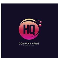 hq eerste logo met kleurrijk cirkel sjabloon vector