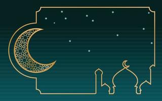goud maan met gedetailleerd Arabisch patroon ontwerp, luxe achtergrond ontwerp. vector