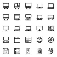 schets pictogrammen voor gadgets en apparaten. vector