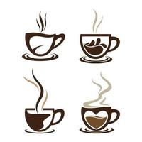 koffiekopje logo afbeeldingen instellen vector