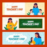 gelukkige lerarendag banner collectie vector