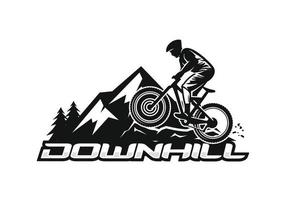 berg fiets, bergafwaarts fiets logo vector