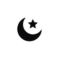 moslim maan en ster icoon geïsoleerd Aan wit achtergrond vector