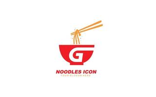 g noedels logo ontwerp inspiratie. vector brief sjabloon ontwerp voor merk.