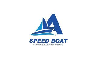 een boot logo ontwerp inspiratie. vector brief sjabloon ontwerp voor merk.