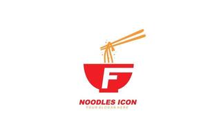 f noedels logo ontwerp inspiratie. vector brief sjabloon ontwerp voor merk.