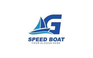 g boot logo ontwerp inspiratie. vector brief sjabloon ontwerp voor merk.