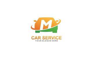 m huur auto logo ontwerp inspiratie. vector brief sjabloon ontwerp voor merk.