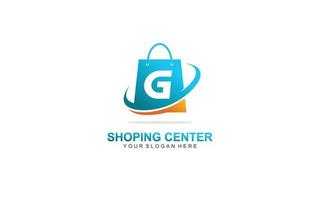 g boodschappen doen zak logo ontwerp inspiratie. vector brief sjabloon ontwerp voor merk.