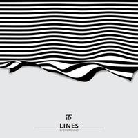 abstracte gestreepte zwart-wit gebogen lijn streep golf achtergrond. vector
