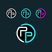 pp modieus brief logo ontwerp vector