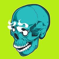 pop-art stijl schedel met rokende ogen vector