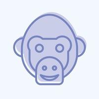 icoon chimpansee. verwant naar dier hoofd symbool. gemakkelijk ontwerp bewerkbaar. gemakkelijk illustratie vector