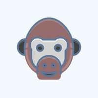 icoon chimpansee. verwant naar dier hoofd symbool. gemakkelijk ontwerp bewerkbaar. gemakkelijk illustratie vector