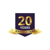 18 jaren verjaardag goud embleem logo ontwerp vector