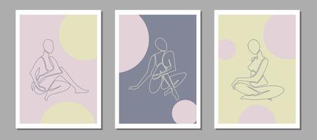 matisse geïnspireerd posters met Dames silhouetten. henri matisse abstract vrouw figuren. vector illustratie