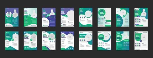 16 gezondheidszorg folder bundel, roze medisch folder ontwerp, zakelijke bedrijf gezondheidszorg folder sjabloon, a4 ziekenhuis folder ten volle bewerkbare folder, Gezondheid zorg omslag, nieuwsbrief, poster ontwerp voor afdrukken. vector