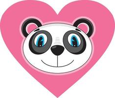 schattig tekenfilm Valentijn panda beer karakter vector