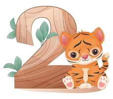 schattig aantal Scherm met wild dieren voor kinderkamer decoratie vector