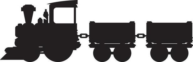retro stoom- trein en vervoer in silhouet vector