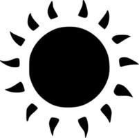 zwart zon icoon vector