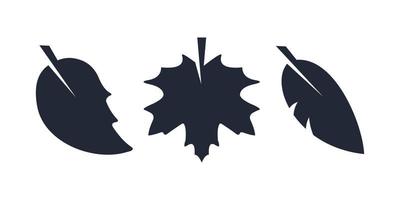 silhouet van herfst bladeren Aan wit achtergrond vector