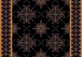 etnisch volk symbool naadloos patroon in zwart goud toon in vector illustratie ontwerp voor kleding stof, tapijt, sjaal, mat, tegel en meer