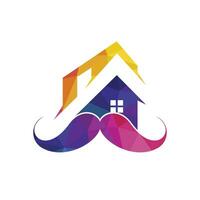 snor huis vector logo ontwerp. sterk huis logo ontwerp concept.