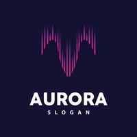 Aurora logo, licht Golf vector, natuur landschap ontwerp, Product merk sjabloon illustratie icoon vector