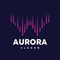 Aurora logo, licht Golf vector, natuur landschap ontwerp, Product merk sjabloon illustratie icoon vector