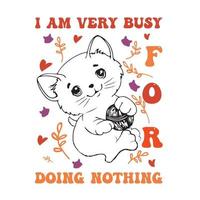 schattig kat ontwerp t-shirt vector