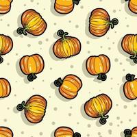 naadloos achtergrond patroon met oranje pompoenen vector