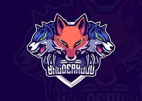 wolf esport logo ontwerp vector voor team sport- en gaming