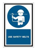 PPE-pictogram. gebruik veiligheidsgordels symbool teken isoleren op witte achtergrond vector