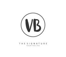 v b vb eerste brief handschrift en handtekening logo. een concept handschrift eerste logo met sjabloon element. vector