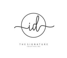 ID kaart eerste brief handschrift en handtekening logo. een concept handschrift eerste logo met sjabloon element. vector