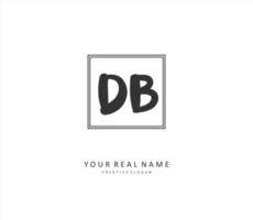 d b db eerste brief handschrift en handtekening logo. een concept handschrift eerste logo met sjabloon element. vector