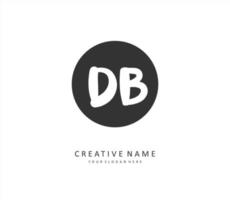 d b db eerste brief handschrift en handtekening logo. een concept handschrift eerste logo met sjabloon element. vector