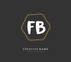 f b fb eerste brief handschrift en handtekening logo. een concept handschrift eerste logo met sjabloon element. vector