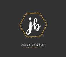 j b jb eerste brief handschrift en handtekening logo. een concept handschrift eerste logo met sjabloon element. vector