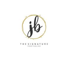 j b jb eerste brief handschrift en handtekening logo. een concept handschrift eerste logo met sjabloon element. vector